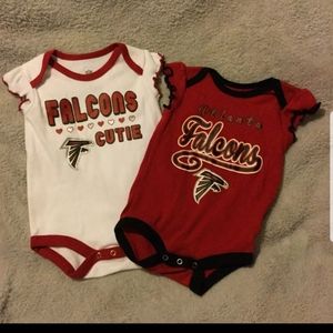🧨 Girls Atlanta Falcon onesies 0/3 months